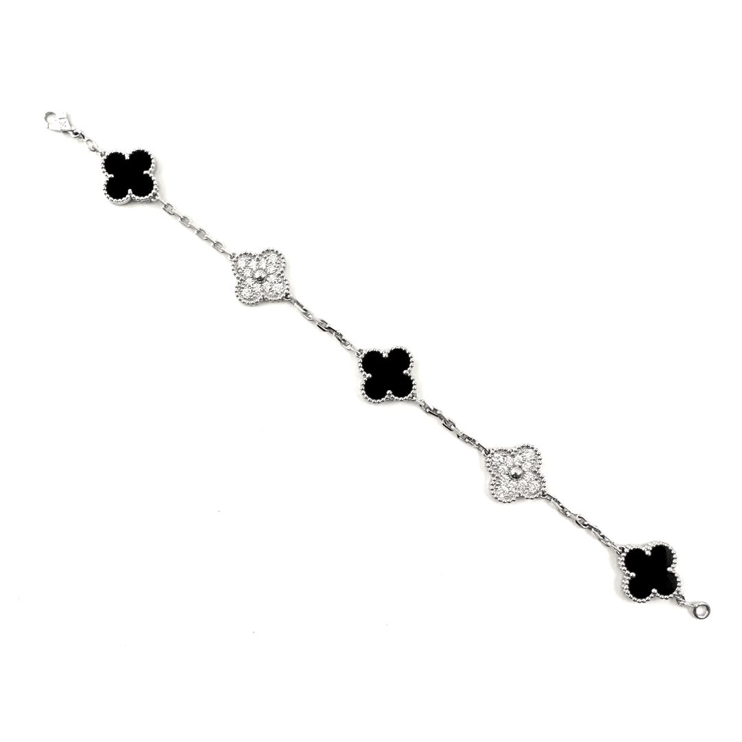 小竹子二手VCA/梵克雅宝Alhambra系列黑白熊猫五花手链 03214，2026年如何选购最保值？