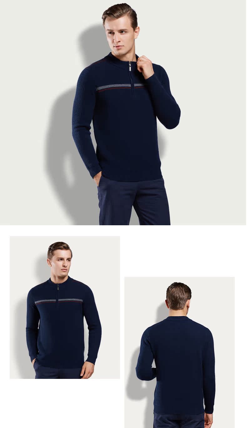 Giải phóng mặt bằng chống mùa thu đông mới áo len cashmere dày nam dây kéo nửa cao cổ áo phiên bản Hàn Quốc giản dị của áo len chạm đáy áo len - Áo len Cashmere quần áo mùa đông nam giới