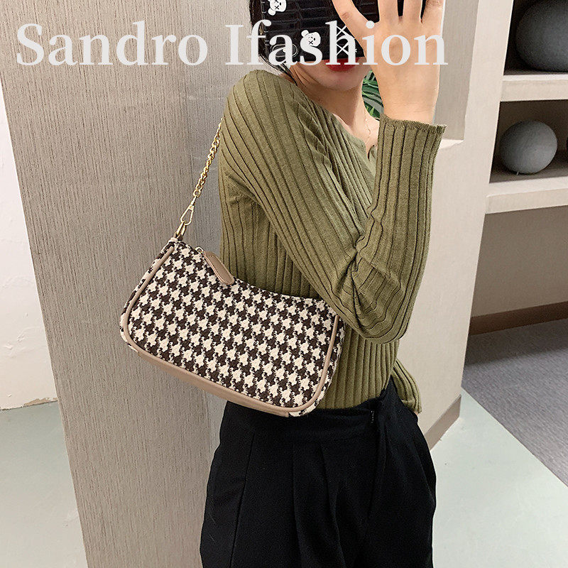 France Sandro Ifashion 2020 new fashion shoulder bag net red armpit bag soft leather women's bag mobile phone