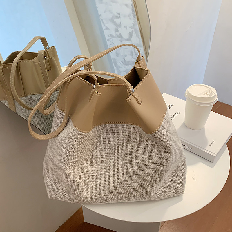 French Sandro Ifashion large-capacity women's bags 2021 new shoulder tote bag woven tote bag tide