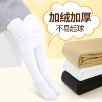 New autumn childrens flesh color plus velvet pantyhose thick childrens stockings girls skin color leggings socks dance