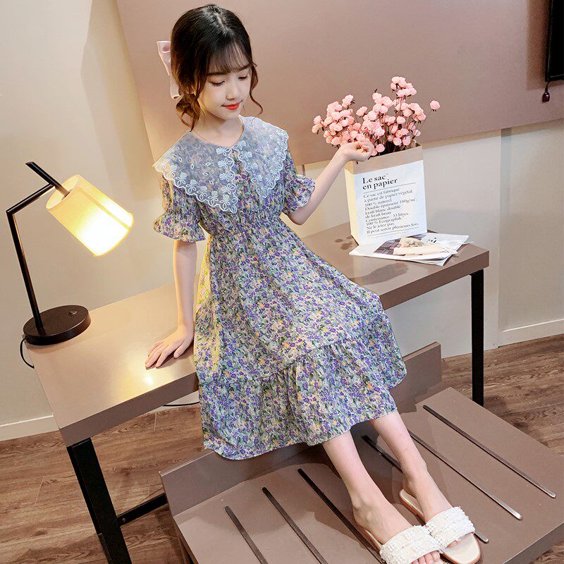Women's children's clothing summer floral dress 2021 new super foreign style summer dress children's summer princess dress girl skirt