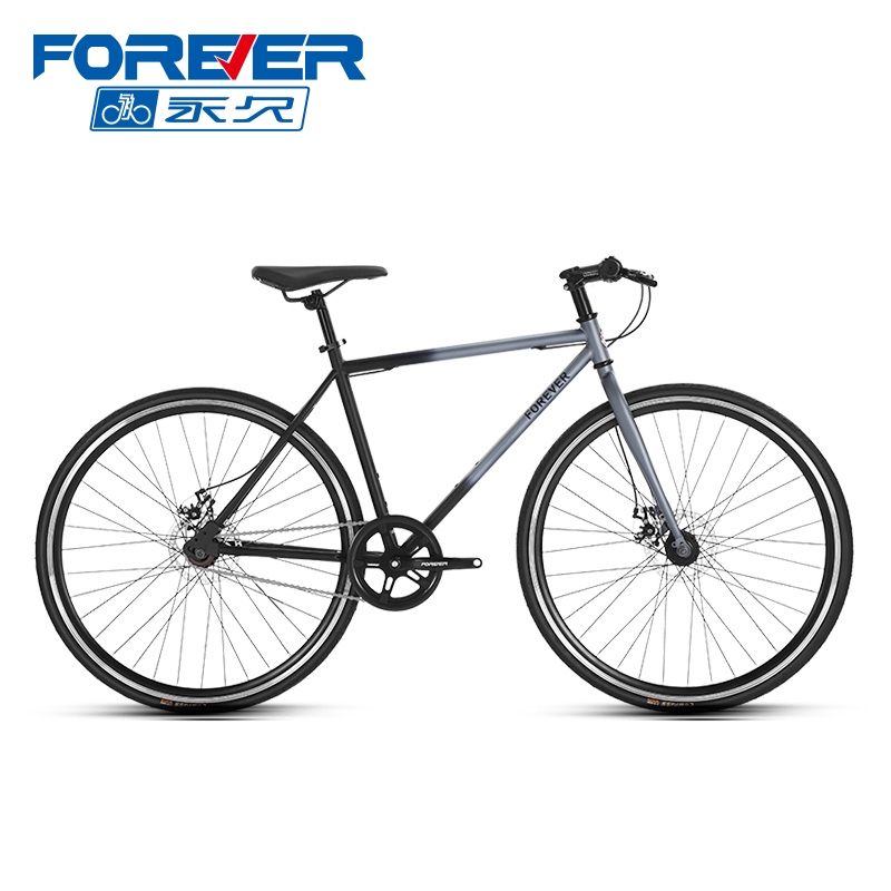 Forever Brand Road Bike for Adults, Men and Women, Students, High Carbon Steel, Dual Disc Brakes, 7-Speed Ultra-Light Road Bike