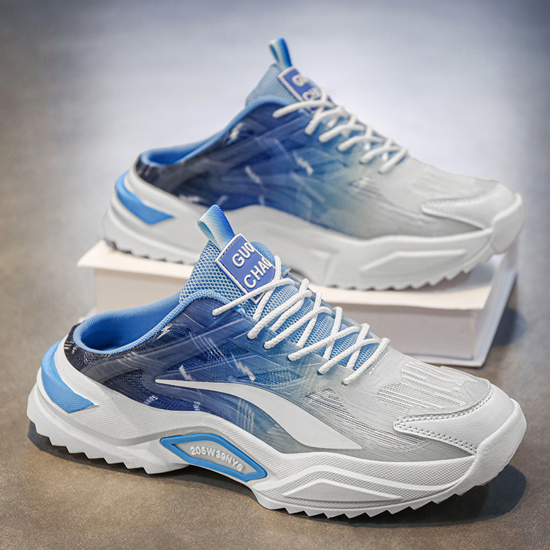 Putian Men's Shoes Summer 2026 New Breathable Casual Half-Slippers Large Size 45 Mesh Thick-Soled Sports Dad Shoes 46