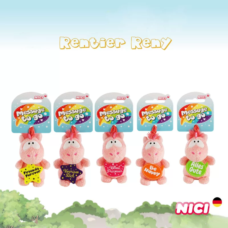 NICI подлинная плюшевая игрушка, мобильный телефон, брелок, упаковка, единорог, на эластичном шнуре