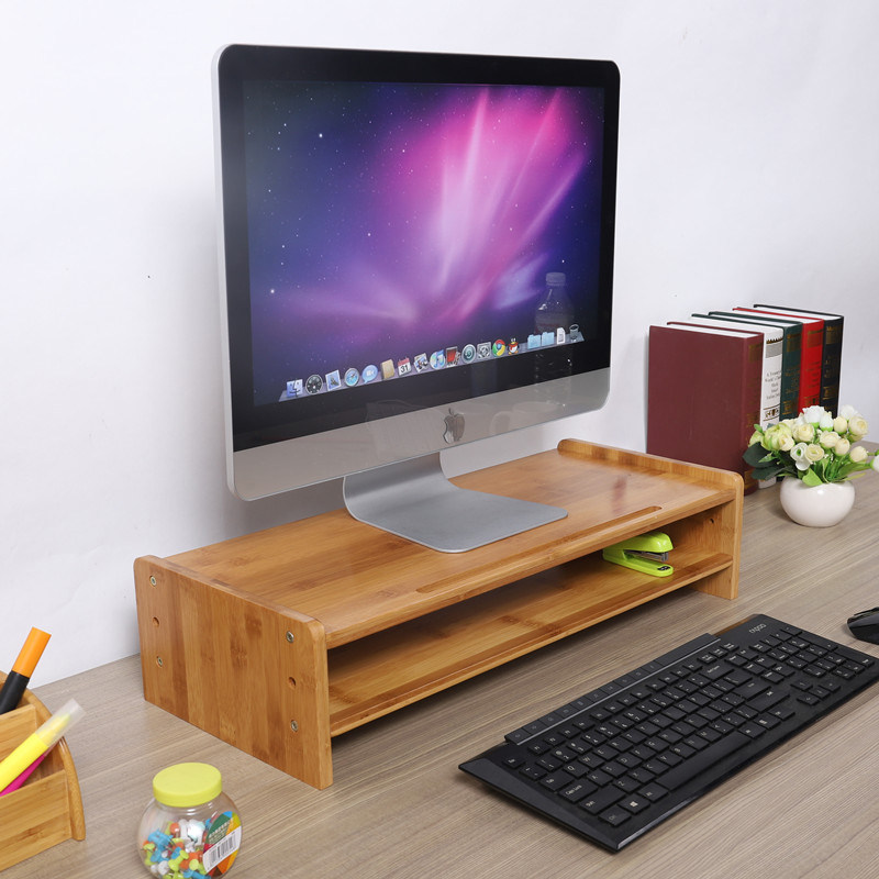 Monitor elevated rack computer rack desktop storage computer rack computer solid wood shelf elevated rack