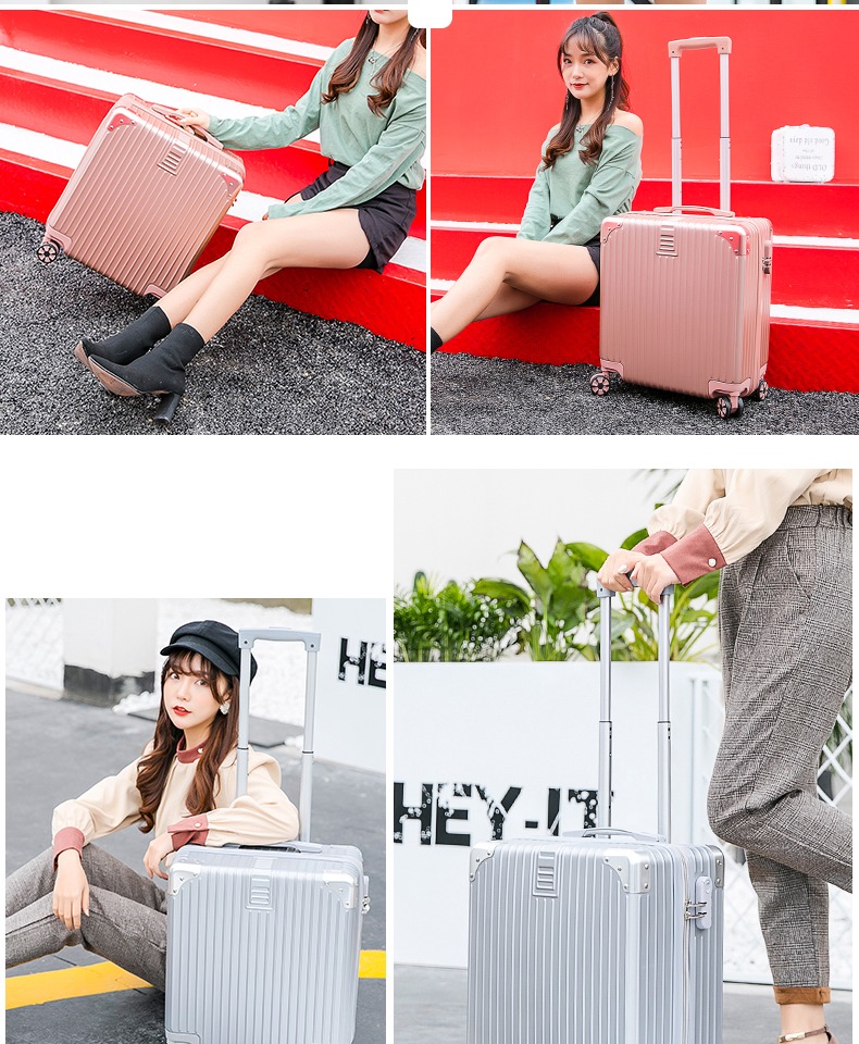 Hộp đựng hành lý in lưới màu đỏ rung nhỏ nhỏ xe đẩy cần mật khẩu hộp du lịch nữ kèn nam thủy triều 18 inch phiên bản Hàn Quốc - Va li các loại vali kéo 