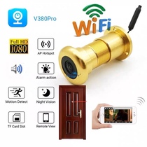 Mobile phone wifi remote network monitoring cat eye camera door mirror night vision panoramic video recorder motion detection alarm