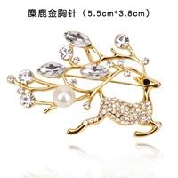 Лось золотой брошь