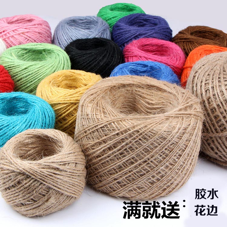 Hemp rope diy thickness hemp rope handmade rope tie rope retro decorative packaging twine rope