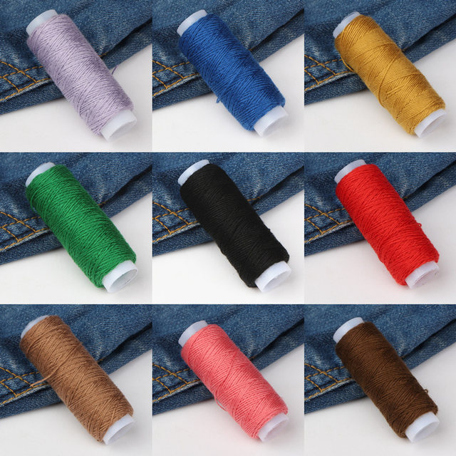 Jeans thread thick upper thread sewing thread small thread roll thick hand sewing thread denim thread quilt quilt thread ເຄື່ອງຈັກຫຍິບ