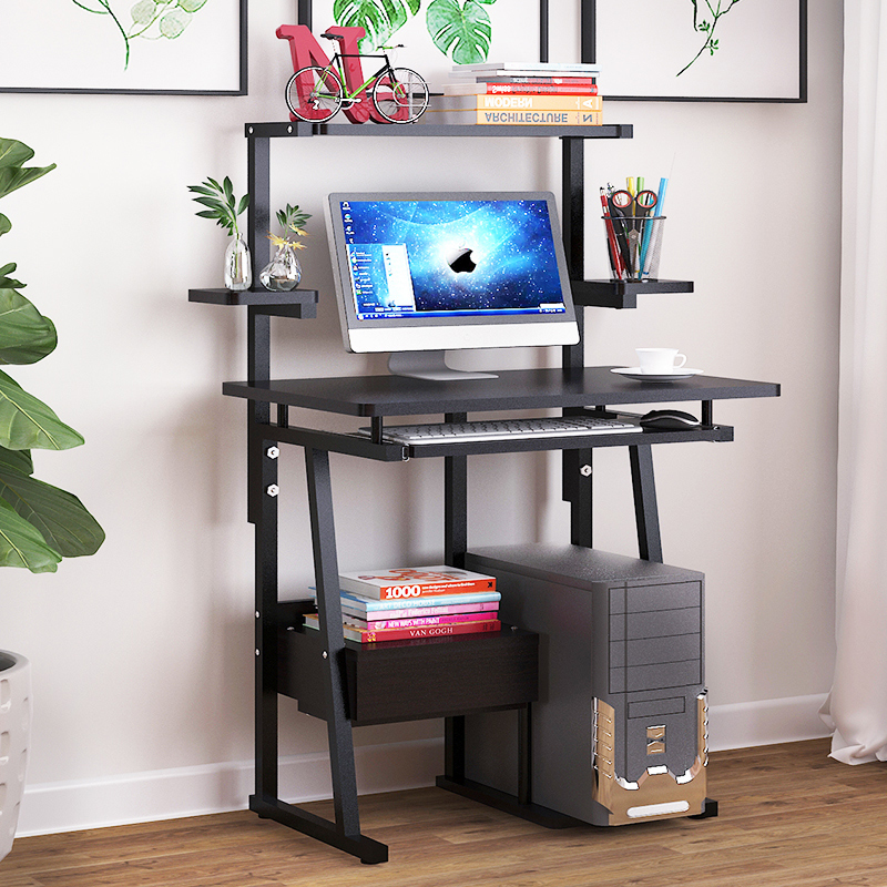 Double-Layer Computer Desktop Table, Single-Person Mini Table, Can Hold a Printer, Integrated Special-Purpose Table, Suitable for Home, Bedroom, Office, Simple and Economical