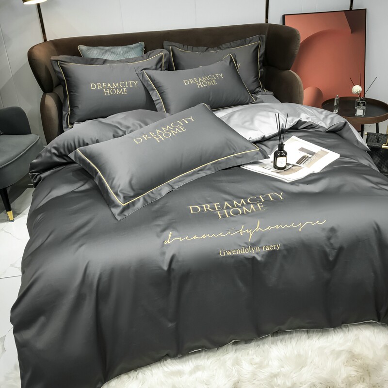 Minimalist light lavish pure cotton quilts covered with four pieces of pure cotton linen bed Gasawara Double Bed with 4 pieces