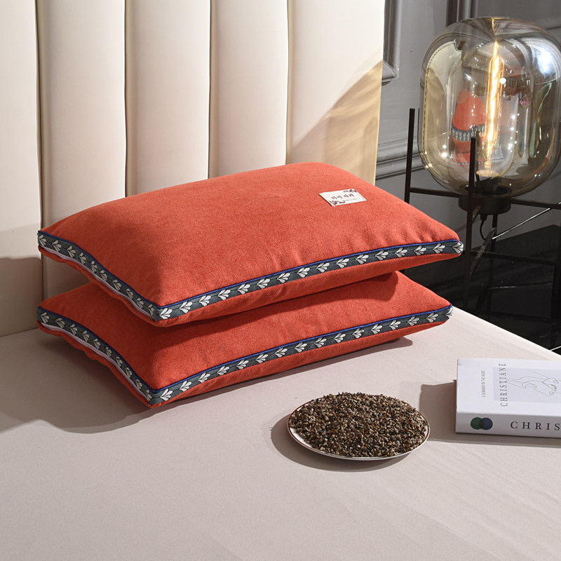 Full Cotton Semen Cassiae Pillow Single Buckwheat Care Cervical Spine Pillow Aid Sleep Double Pillow Core A house Home Shelter Wind