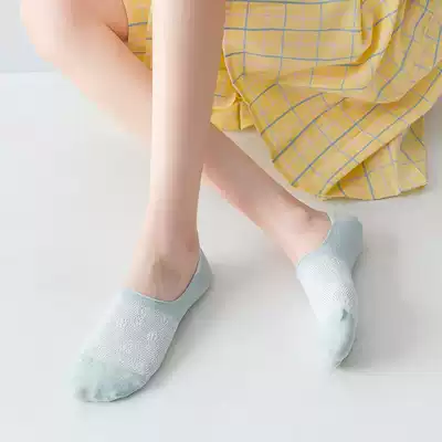 Socks women's socks shallow mouth ins tide summer thin cotton socks children invisible socks silicone non-slip invisible socks