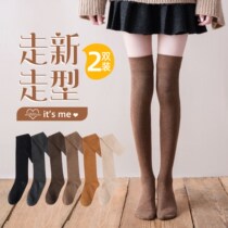 Stockings children spring and autumn cotton knee socks ins tide Japanese jk solid color thigh socks long tube thin leg High Socks Black