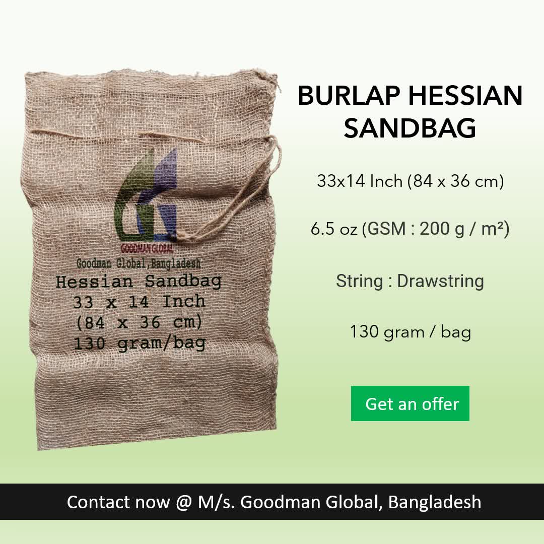 Jute Sandbag 33x14 Inch Width Military Sandbags Draw String Flood