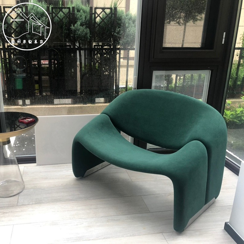 Light extravaganza Creativechair floating with chair M-shaped cloth art casual chair designer metal-like plate room sofa-chair