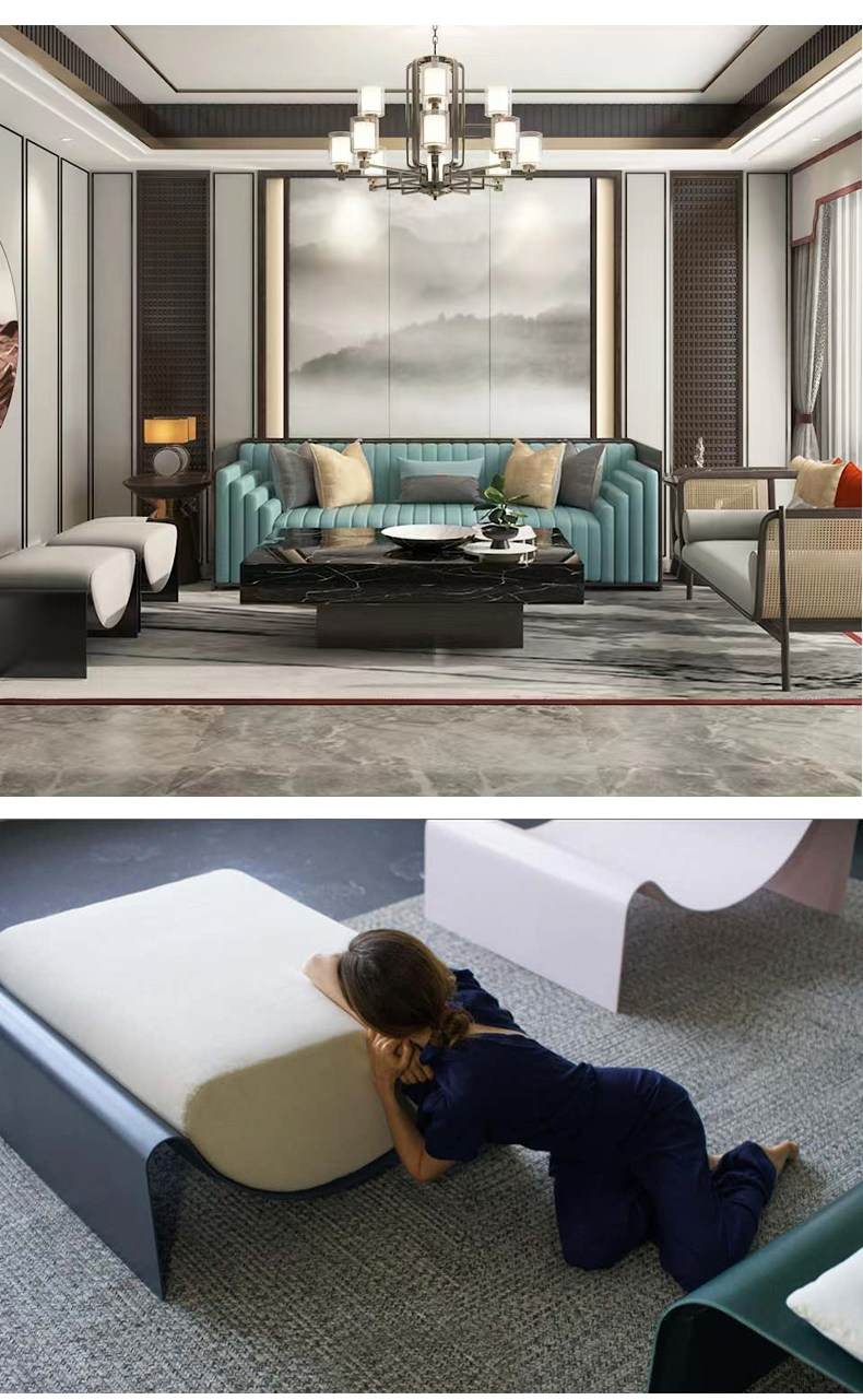 Стул 设计师现代简约艺术个性衣帽间换鞋家用矮凳金属客厅休闲半圆躺椅 OTHER