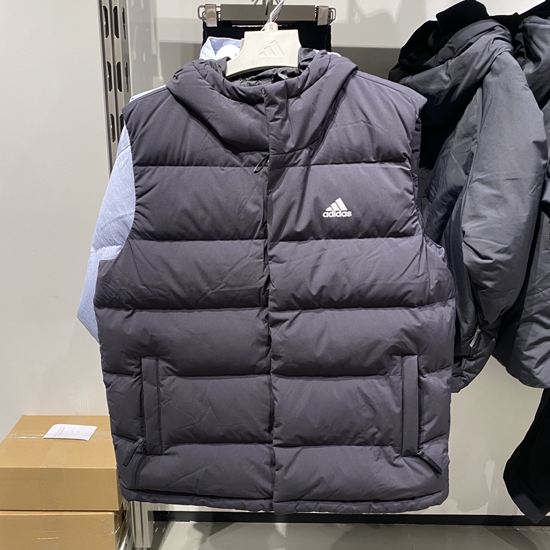 Adidas down Vest Men's 23 Winter New Sportswear Jacket Windproof Warm Stand-Up Collar Vest Hg6277