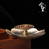 Hulis antique incense burner home indoor room sandalwood pan incense burner for Buddha tea ceremony lotus flower agarwood thread socket
