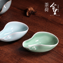Longquan celadon tea ceremony kung fu tea set accessories to appreciate teaspoon waking tea divider ceramic tea spoon tea spoon tea Lotus