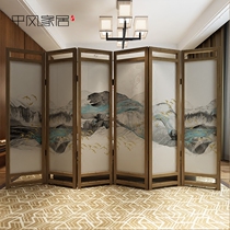 New Chinese style screen partition Living room entrance fashion office Modern simple bedroom landscape folding folding screen mobile