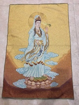 One dollar auction found Tibetan embroidery Buddha Guanyin Bodhisattva painting core silk brocade painting Nepal thangka portrait