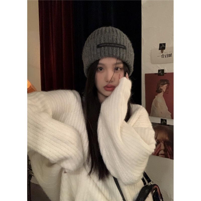 Niche High-End Lazy Style Sweater for Women, Thickened for Autumn and Winter, Gentle, Soft, Thick, Loose Pullover Knit Top