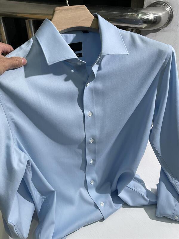 I Wore the Best Shirt: Lutai 140-Count Liquid Ammonia Ready-To-Wear, No-Iron, High-End Anti-Wrinkle Shirt for Men, Suitable for Autumn, Winter, and All Seasons