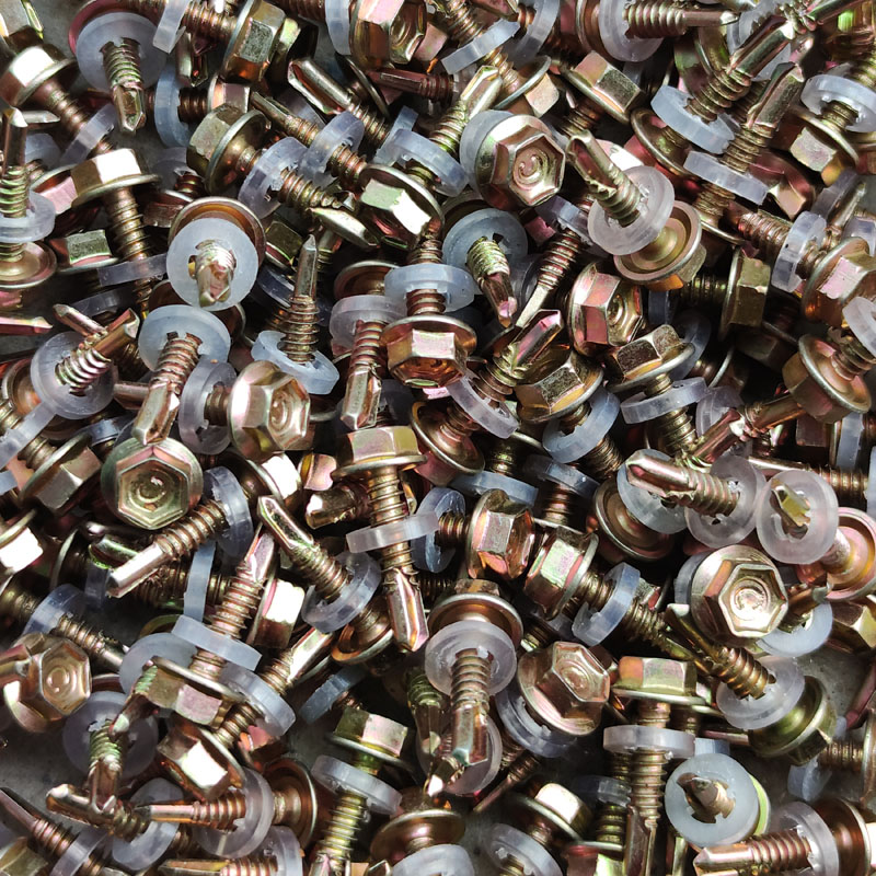 External hexagonal drill tail wire dovetail self-drilling screw self-tapping self-turning color zinc tile nail Rose belt pad screw tail phoenix tail nail