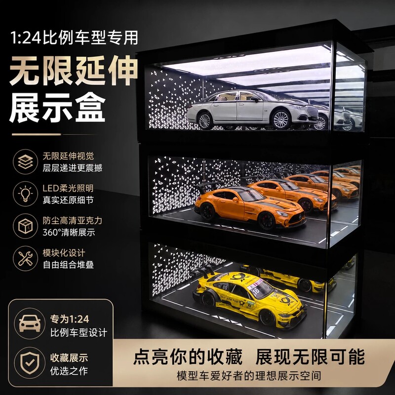 Infinite Garage Display Box, Thousand-Layer Effect, Vibration-Sensing Light Activation, Magnetic Opening and Closing, Full of Atmosphere Infinite Garage Display Box, Thousand-Layer Effect, Vibration-Sensing Light Activation, Magnetic Opening and Closing, Full of Atmosphere