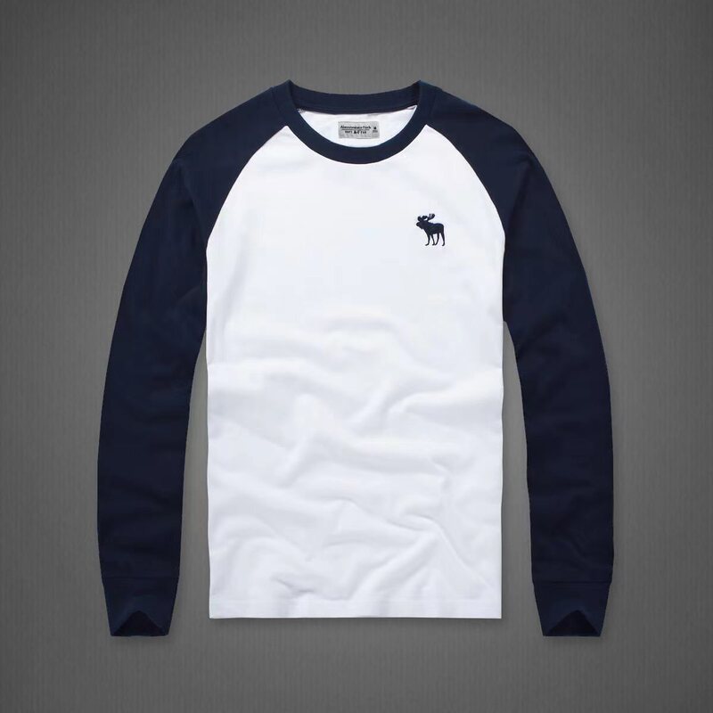 Spring and Autumn Af Pure Cotton Round Neck Men's Long-Sleeve Slim Fit Comfortable Plus-Size T-Shirt, Solid Color Sports Base Shirt, Trendy and Thick