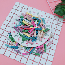 Color small wooden clip photo clip hemp rope wooden clip photo wall postcard photo clip photo clip