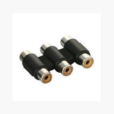 Lotus three-way female-to-female conversion head RCA audio and video adapter three-female lotus-to-female connector RCA plug
