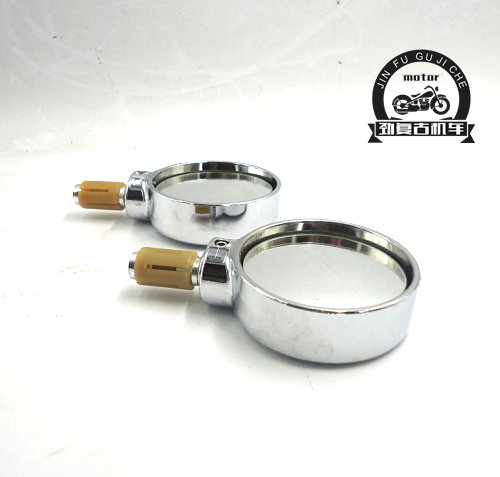 Gương xe máy retro sửa đổi gương chiếu hậu gương mát màu đen nhỏ tròn gương Điện mạ bạc tay cầm gương gương xe ab đẹp