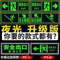 Safety Exit Signs Finger road signs Nightlight Wall Patch Evacuation Channel Identification Card Ground Sticker Escape Smoking Sticker