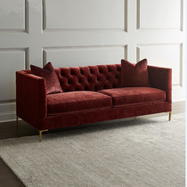 Hong Kong-style light luxury modern velvet clothing store photography studio villa living room beauty salon designer homestay three-person sofa