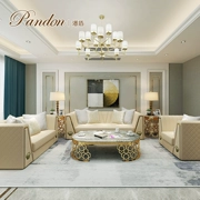 Pan Dun nội thất sofa da kích thước biệt thự căn hộ mẫu nội thất phòng phong cách Ý ánh sáng sang trọng hiện đại sofa - Ghế sô pha