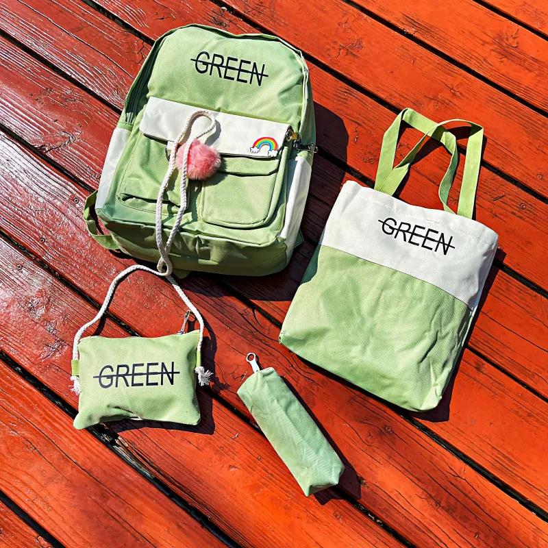 Day Department Custom Nordic Wind Youth Teen Pen Bag Slanted Satchel Bag single shoulder bag Double shoulder bag Four sets