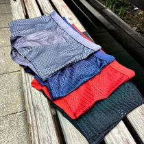 Not only comfortable 2 pieces of ice silk fabric independent packaging mens hollow mesh high elastic underwear