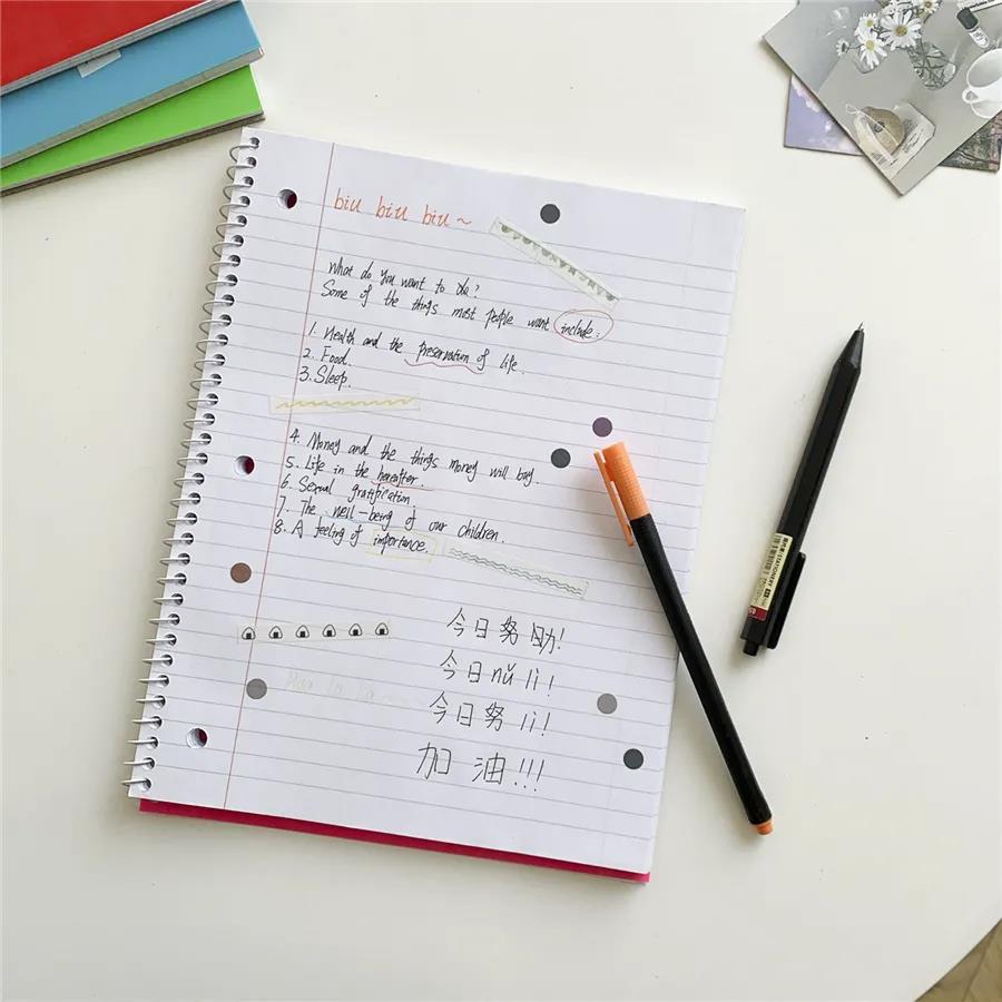 Exit Outer single fluorescent color large loose-leaf coil car Line This notebook schedule This bookkeeping book