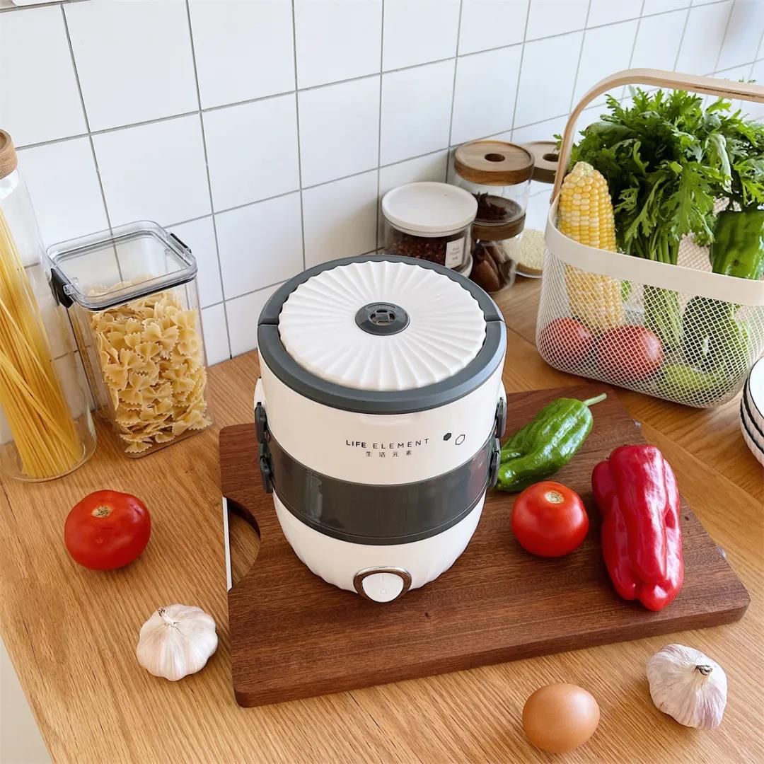 Single lunch not to be made of micro-pressure quick cooking electric heating double layer cooking and insulation lunch box
