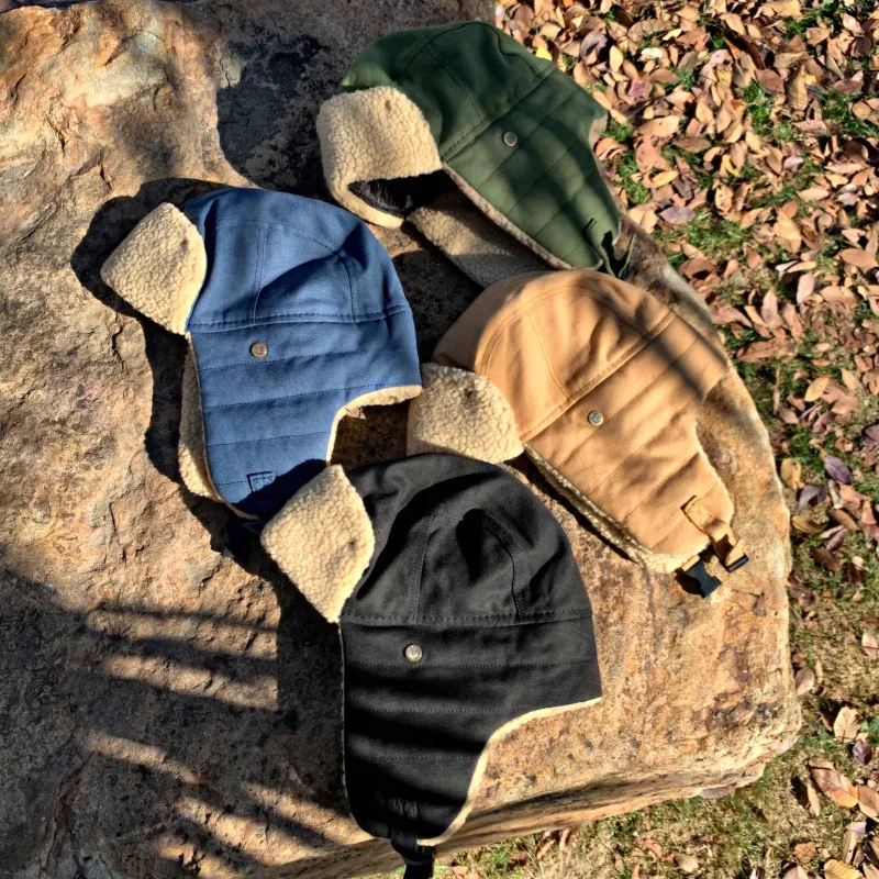 Gush thickened lamb wool windproof protective ear anti-chill men's Lei Feng hat Winter hat  