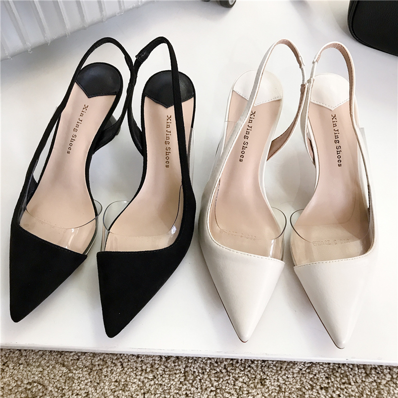 2026 Spring New Women's Shoes Fashionable and Elegant European and American Style Transparent Side Hollow Pointed Toe Stiletto High Heels Women's Shoes 2026 Spring New Women's Shoes Fashionable and Elegant European and American Style Transparent Side Hollow Pointed Toe Stiletto High Heels Women's Shoes