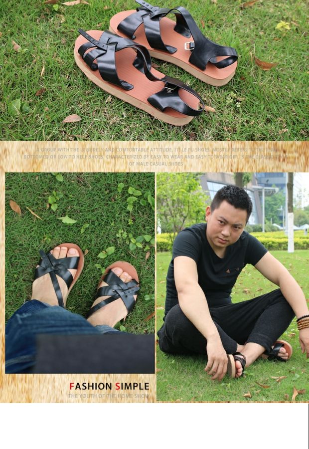 Sau 8090 dép cao su bọt đáy biển nhẹ retro phong cách Hồng Kông mềm đế phẳng Rome Rome carabiner dép sandal nam hàng hiệu