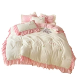 Простыня для принцессы, хлопковый комплект, пододеяльник, французский стиль, 4 предмета, с вышивкой