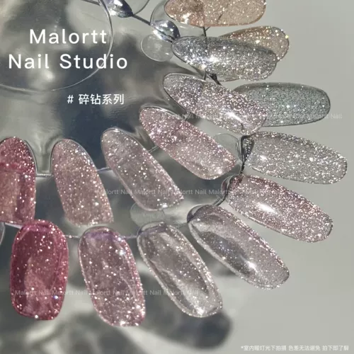 Взрыв измельченной буровой доспехи масляная резинка измельченное серебро несколько туманного острова отражает прыжки с лаком для ногтей.