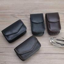 折叠眼镜盒可穿皮带老花镜袋挂盒腰包男女皮套便携眼镜套夹子横款