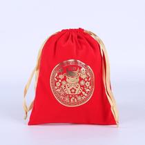 Bag tips Custom beam mouth Wen play storage bag Jewelry Year of the Ox red lucky bag necklace Wedding candy flannel empty